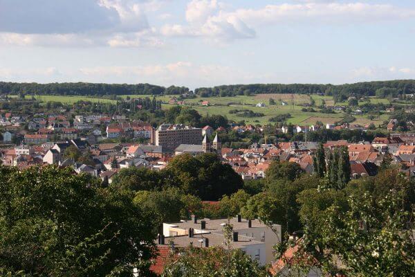 Photo aérienne du centre de Sarrebourg